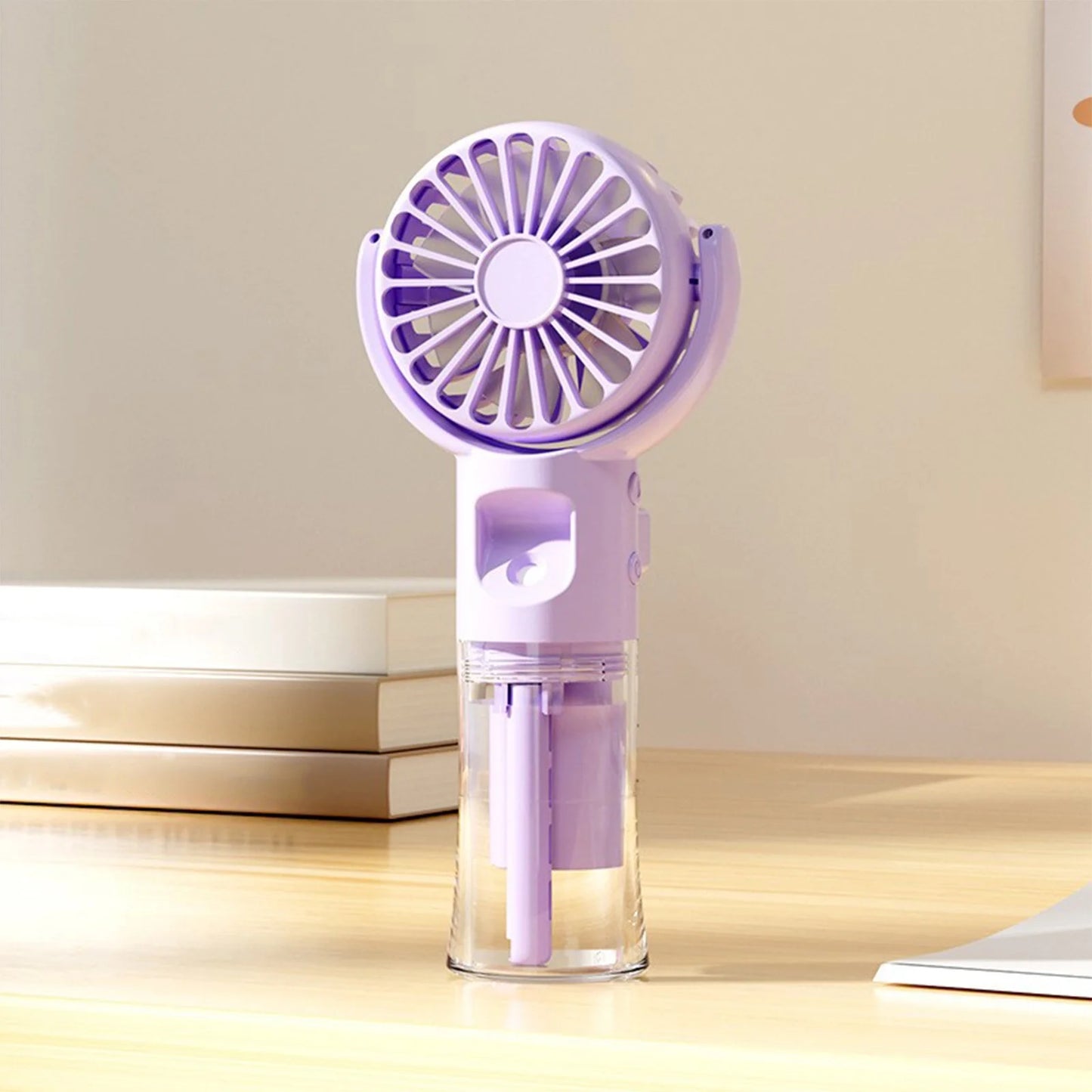 Mini Portable Water Misting Fan, 4 Speeds,Powerful Handheld Fan USB Rechargeable