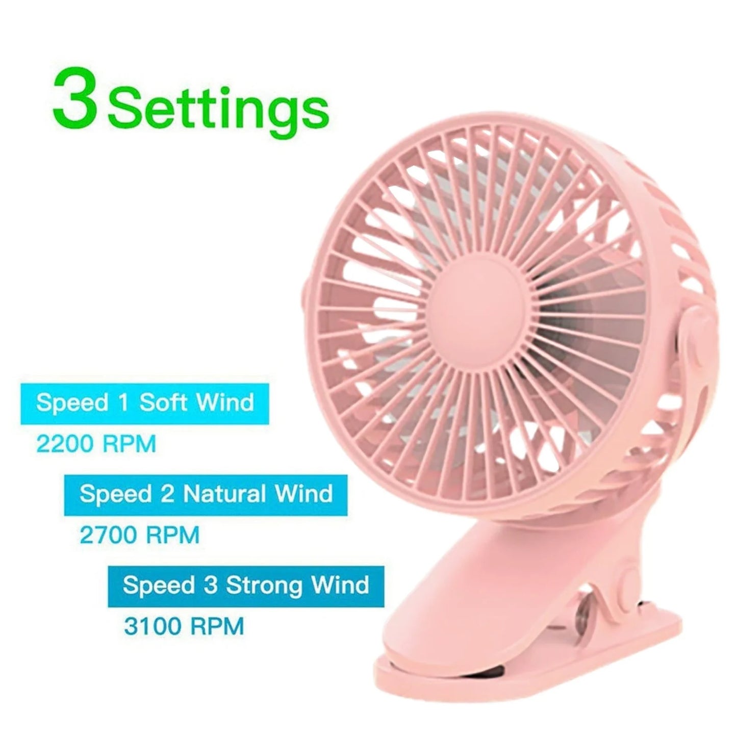 Mini Portable Water Misting Fan, 4 Speeds,Powerful Handheld Fan USB Rechargeable