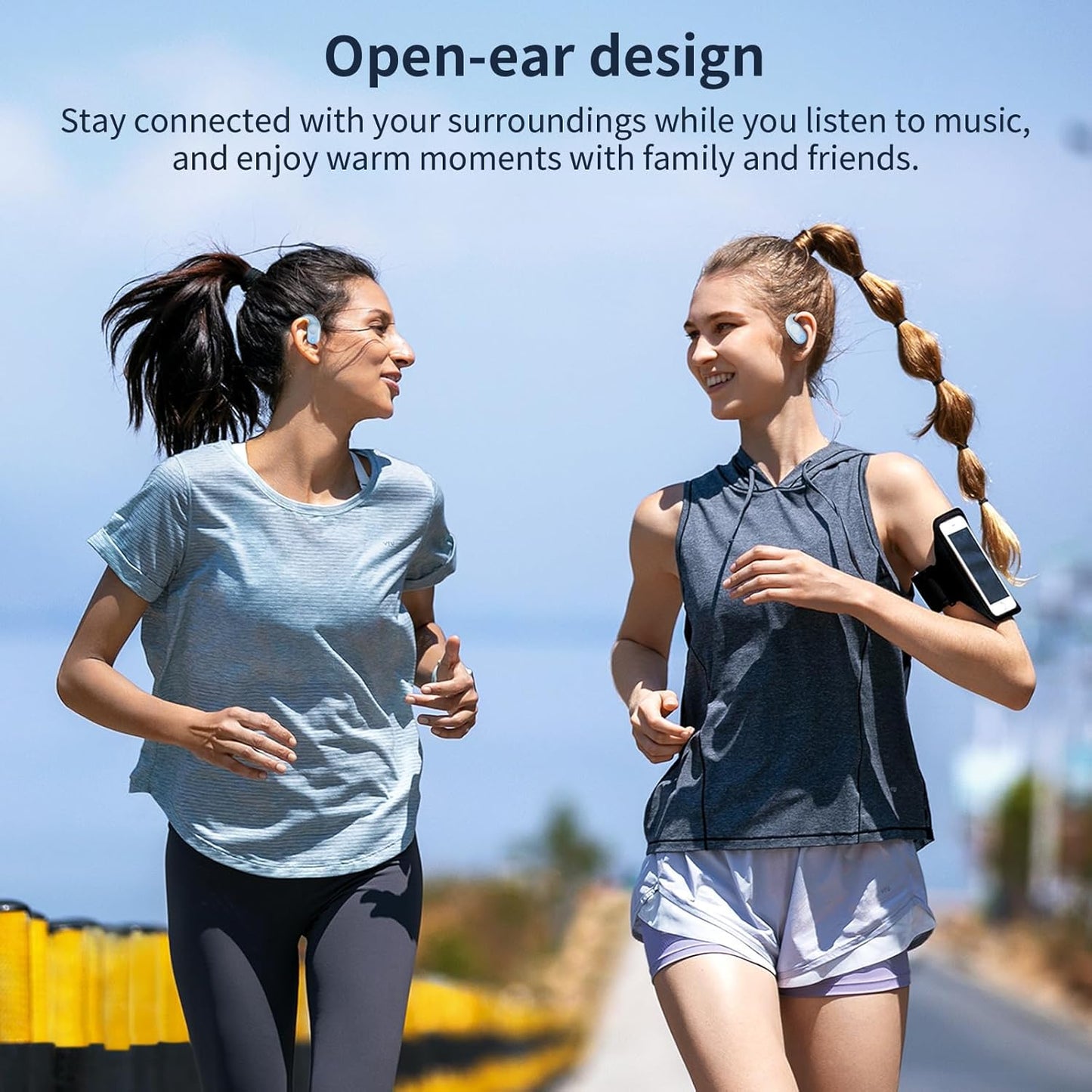 Open Ear Headphones, Bluetooth Headphones 5.3 Sports with Smart Digital Display