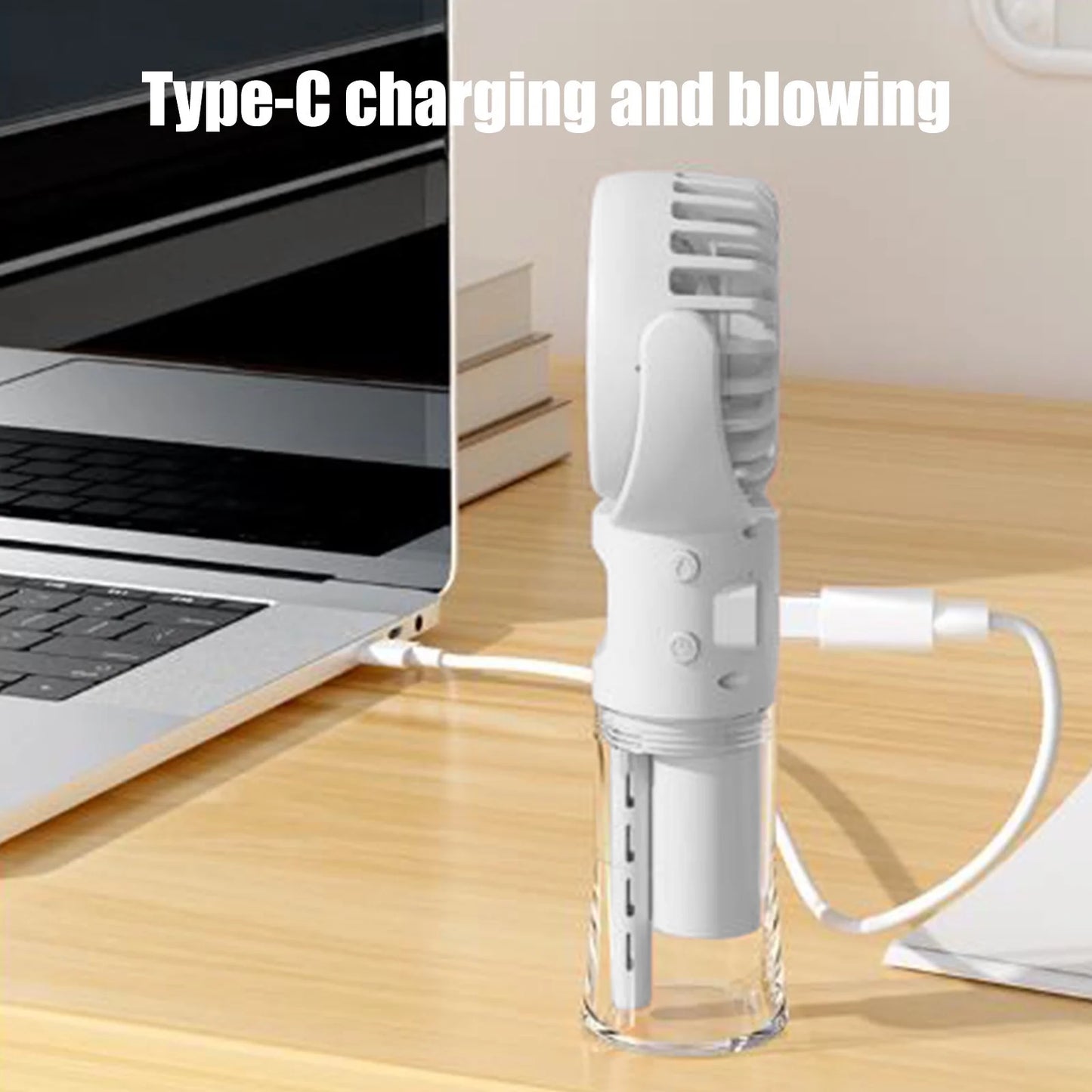 Mini Portable Water Misting Fan, 4 Speeds,Powerful Handheld Fan USB Rechargeable
