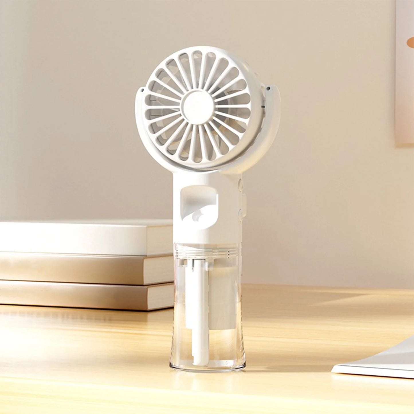 Mini Portable Water Misting Fan, 4 Speeds,Powerful Handheld Fan USB Rechargeable