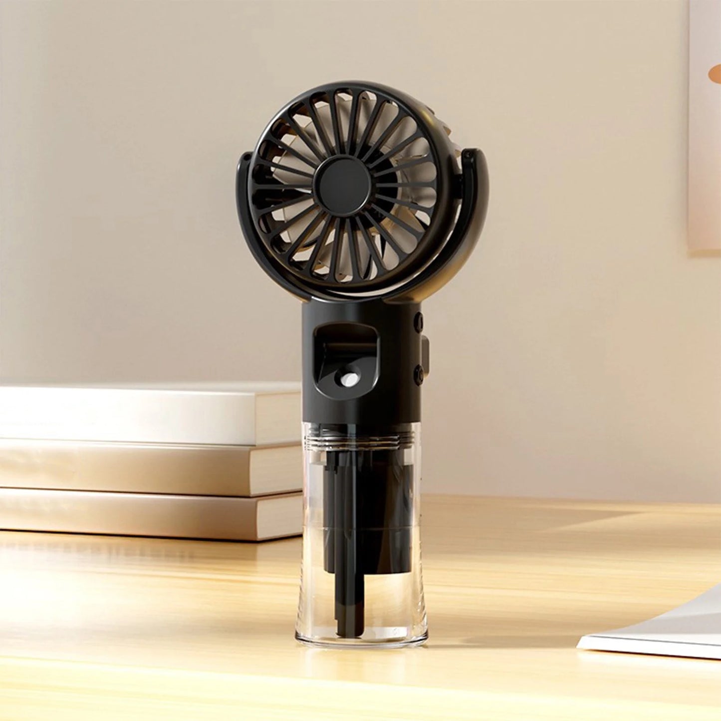 Mini Portable Water Misting Fan, 4 Speeds,Powerful Handheld Fan USB Rechargeable