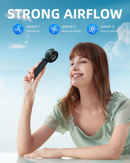 Handheld Fan , Mini Desk Fan Foldable 2000mAh, 180° Ratotion