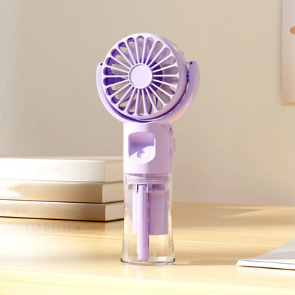 Mini Portable Water Misting Fan, 4 Speeds,Powerful Handheld Fan USB Rechargeable