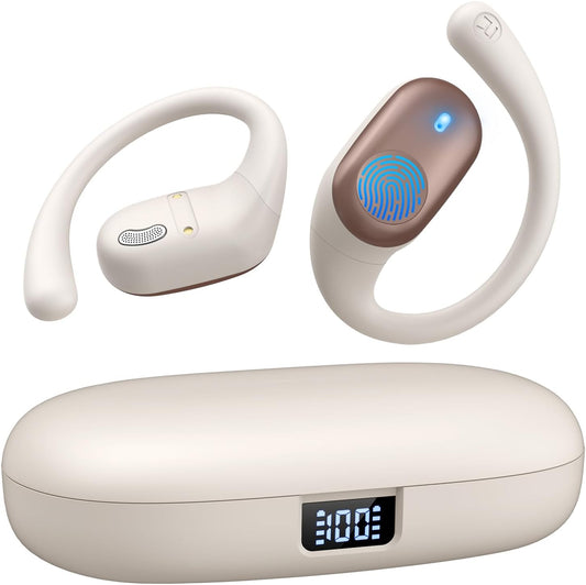 Open Ear Headphones, Bluetooth Headphones 5.3 Sports with Smart Digital Display