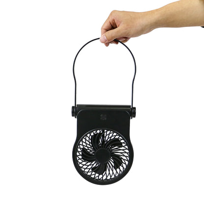 On-the-Go Folding Personal Fan for Stroller, Car Seat, Treadmill, Black