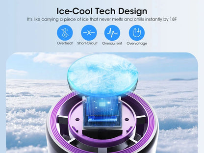 Handheld Fan with Ice Cooler and Flashlight, Chill to 60℉ In Seconds