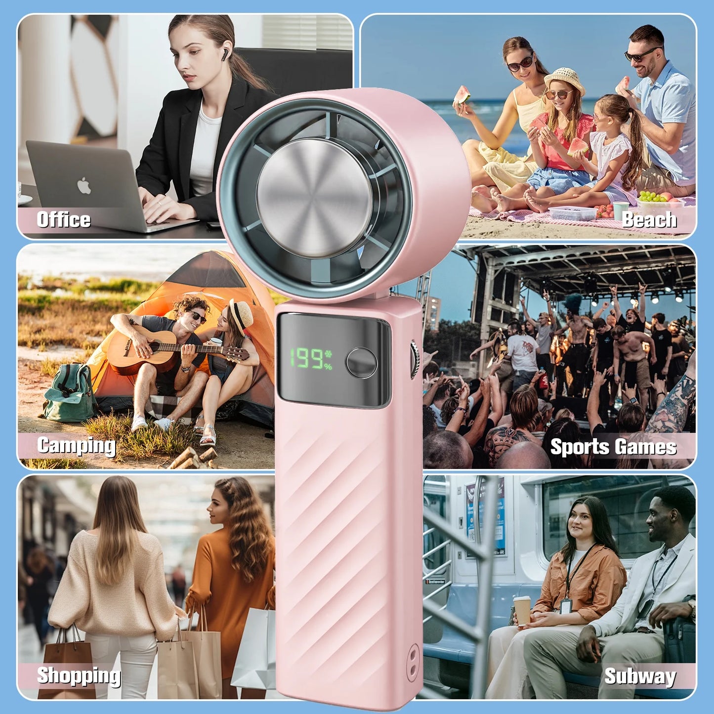 Tech with 199 Speed Cooling Portable Small  Fan&Handheld Fan