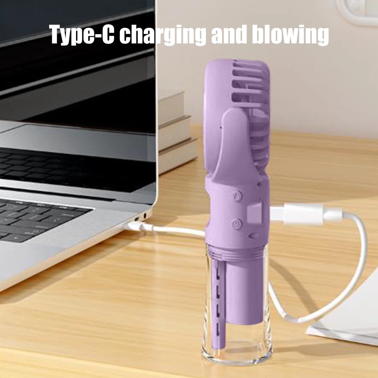 Mini Portable Water Misting Fan, 4 Speeds,Powerful Handheld Fan USB Rechargeable