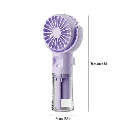Mini Portable Water Misting Fan, 4 Speeds,Powerful Handheld Fan USB Rechargeable