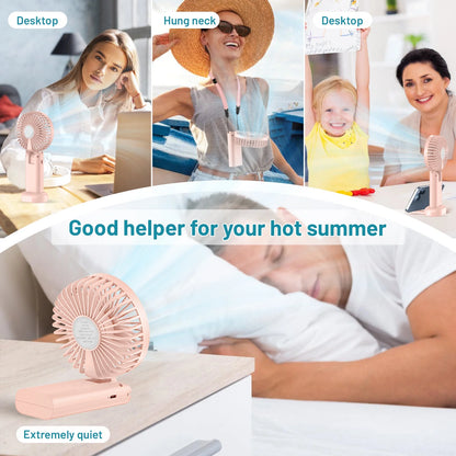 Handheld Fan, Foldable Pocket Fan with 3000 mAh Battery, Mini Desk Fan