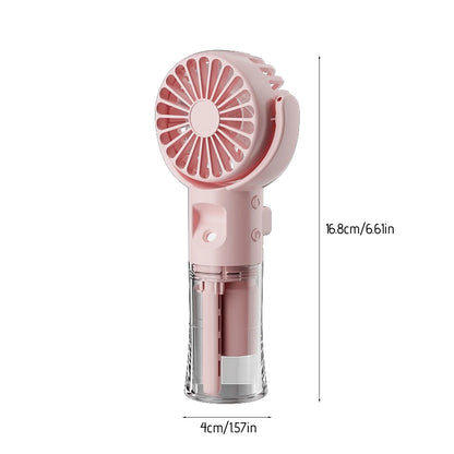 Mini Portable Water Misting Fan, 4 Speeds,Powerful Handheld Fan USB Rechargeable