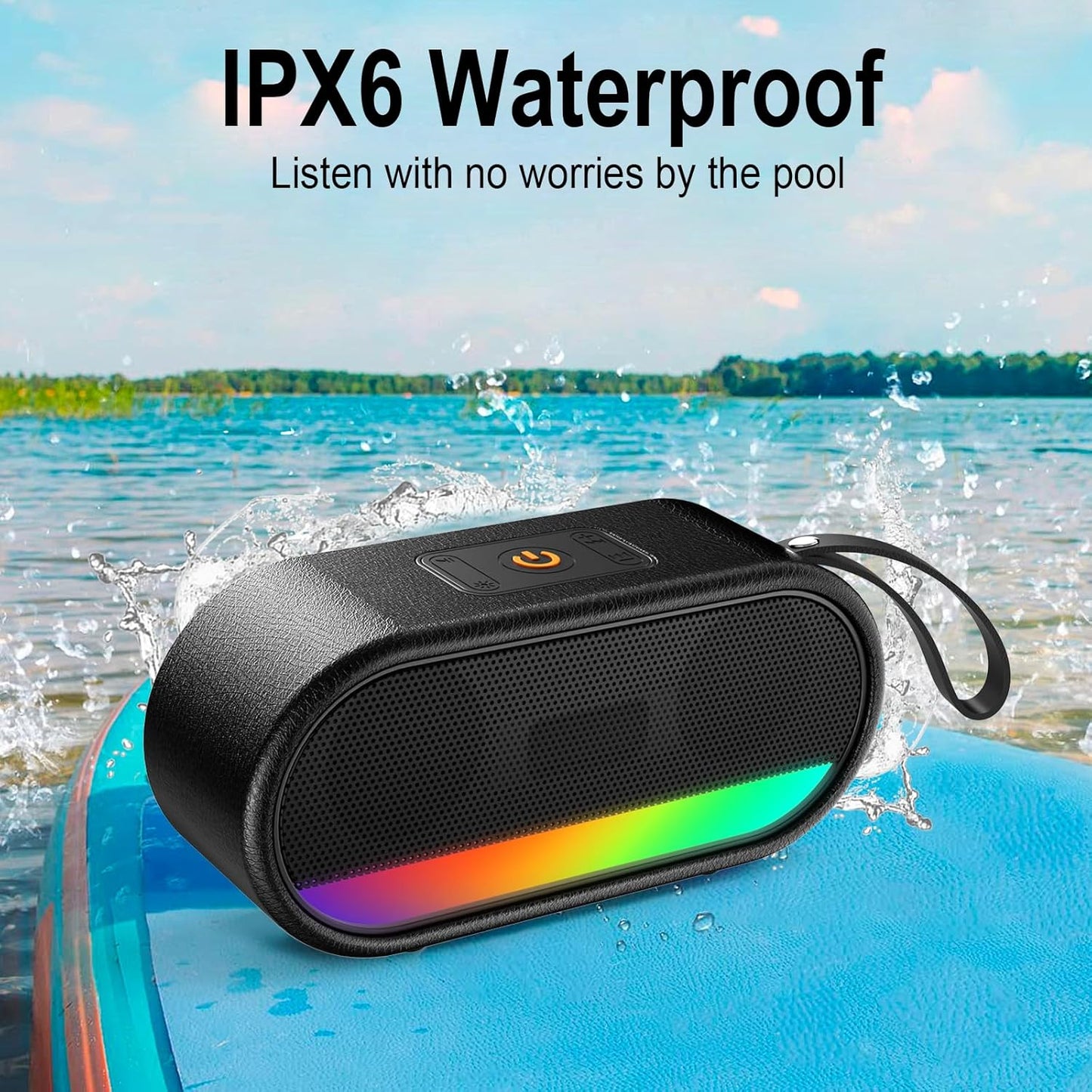 Portable Bluetooth Speaker with LED Lights
