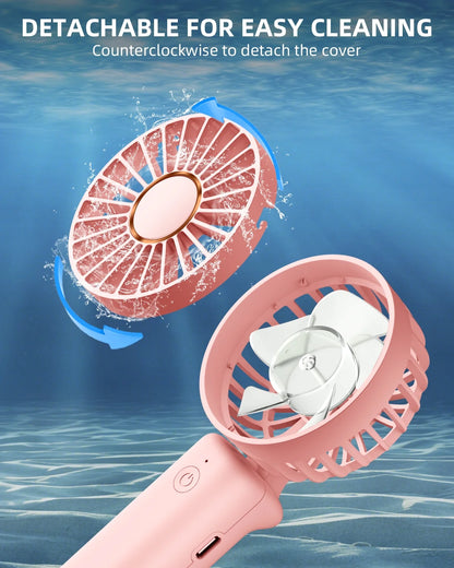 Handheld Fan , Mini Desk Fan Foldable 2000mAh, 180° Ratotion