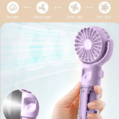 Mini Portable Water Misting Fan, 4 Speeds,Powerful Handheld Fan USB Rechargeable