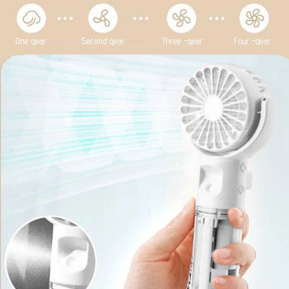 Mini Portable Water Misting Fan, 4 Speeds,Powerful Handheld Fan USB Rechargeable
