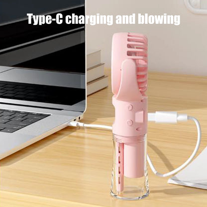 Mini Portable Water Misting Fan, 4 Speeds,Powerful Handheld Fan USB Rechargeable