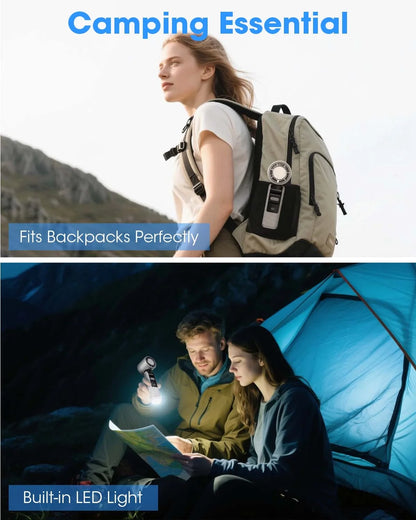 Handheld Fan with Ice Cooler and Flashlight, Chill to 60℉ In Seconds