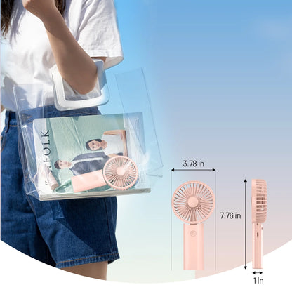 Handheld Fan, Foldable Pocket Fan with 3000 mAh Battery, Mini Desk Fan