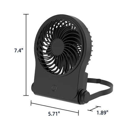 On-the-Go Folding Personal Fan for Stroller, Car Seat, Treadmill, Black