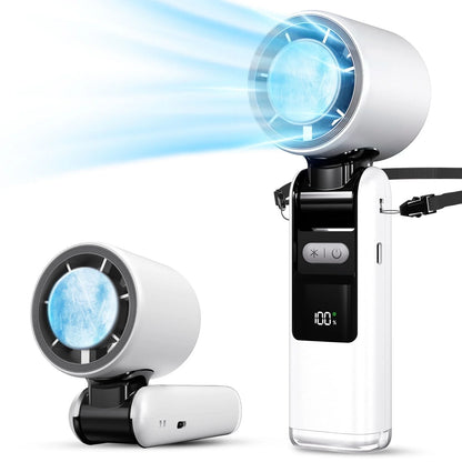 Handheld Fan with Ice Cooler and Flashlight, Chill to 60℉ In Seconds