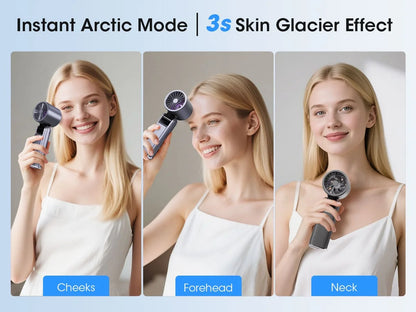 Handheld Fan with Ice Cooler and Flashlight, Chill to 60℉ In Seconds