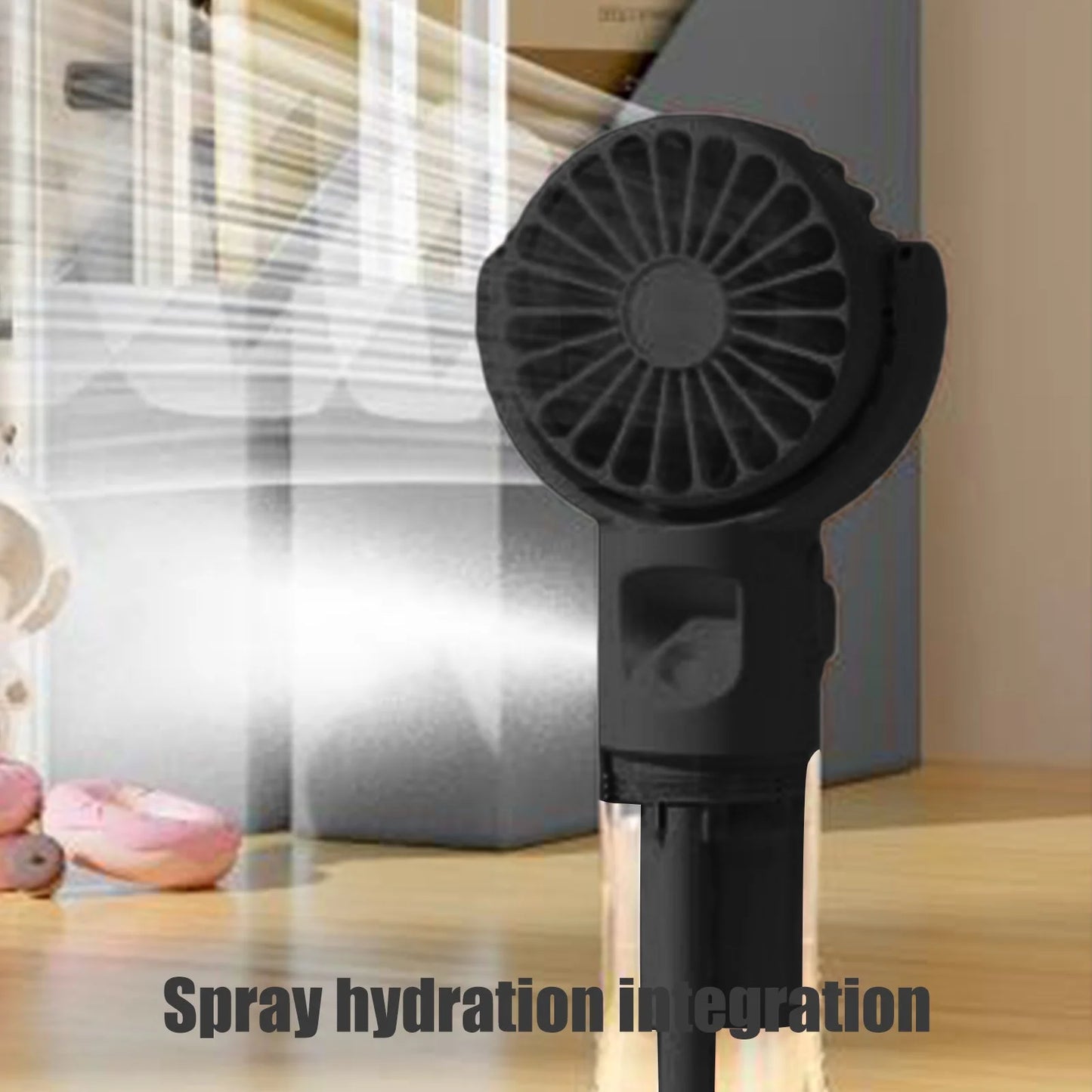 Mini Portable Water Misting Fan, 4 Speeds,Powerful Handheld Fan USB Rechargeable