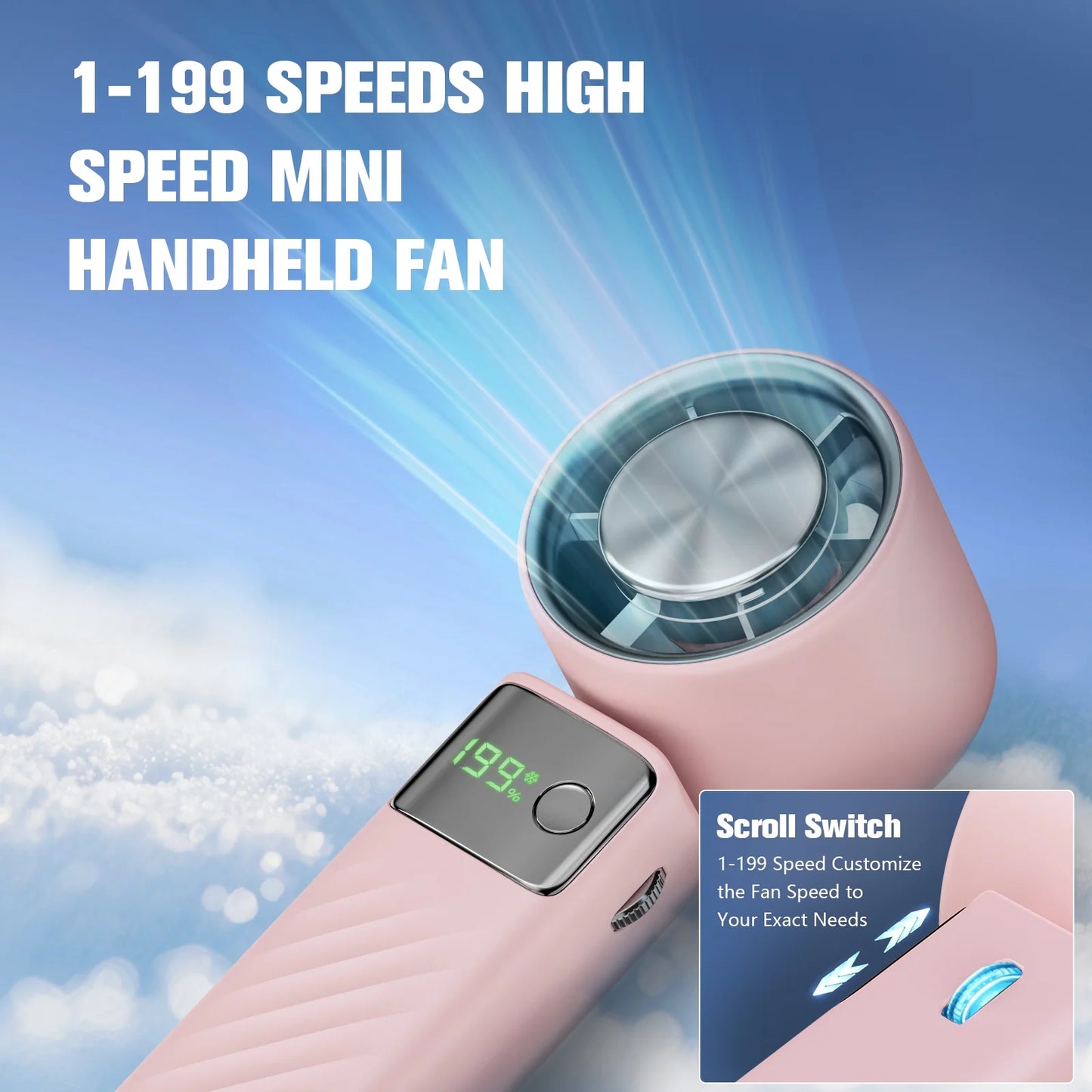 Tech with 199 Speed Cooling Portable Small  Fan&Handheld Fan