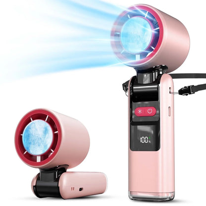 Handheld Fan with Ice Cooler and Flashlight, Chill to 60℉ In Seconds