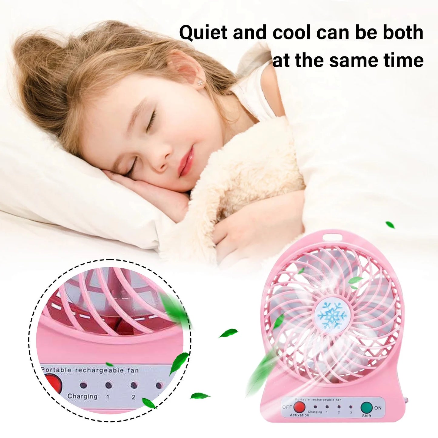 Mini Portable Water Misting Fan, 4 Speeds,Powerful Handheld Fan USB Rechargeable