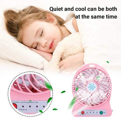 Mini Portable Water Misting Fan, 4 Speeds,Powerful Handheld Fan USB Rechargeable