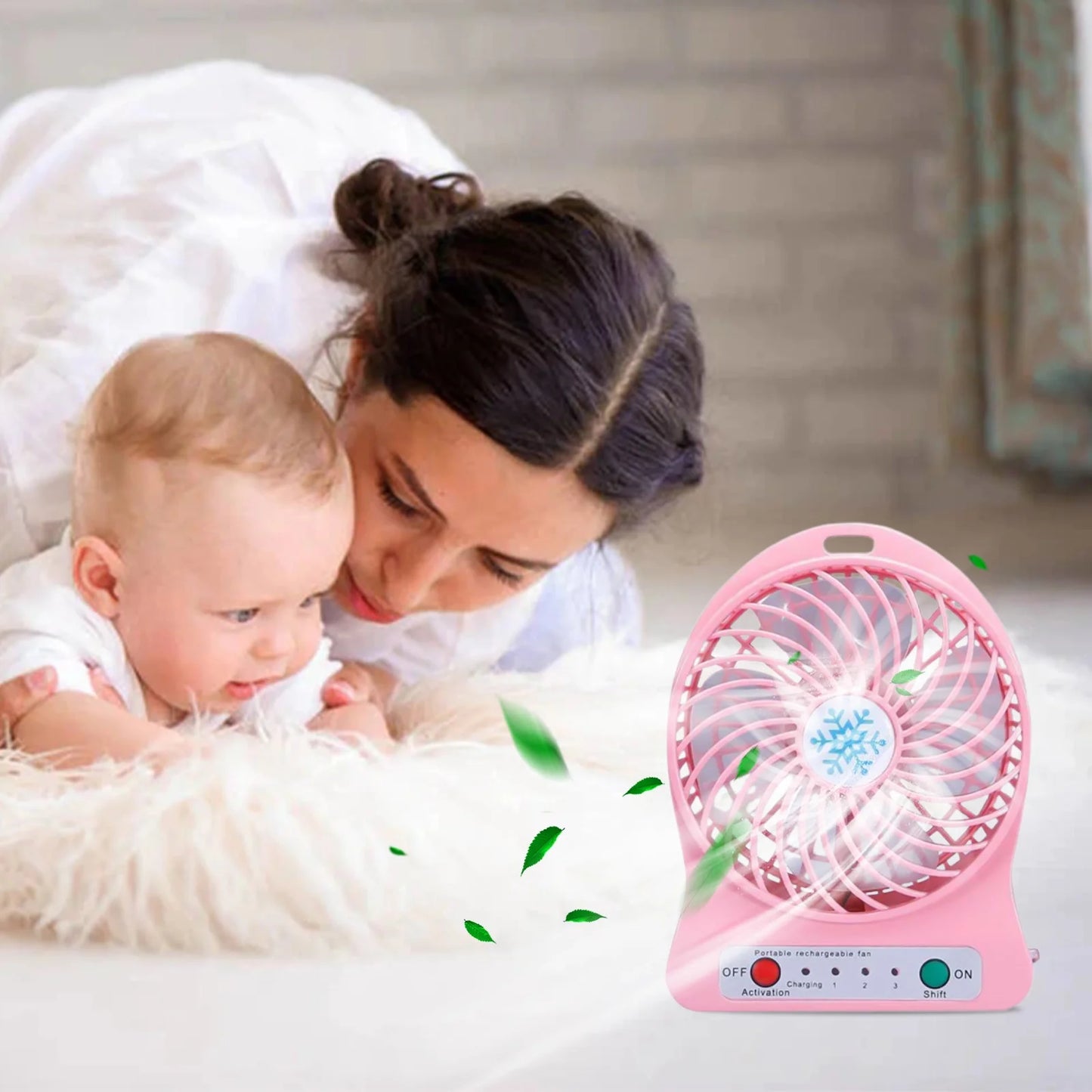Mini Portable Water Misting Fan, 4 Speeds,Powerful Handheld Fan USB Rechargeable