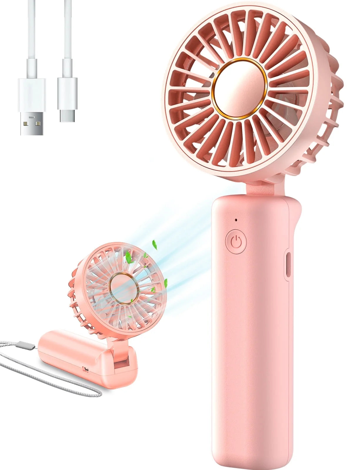 Handheld Fan , Mini Desk Fan Foldable 2000mAh, 180° Ratotion