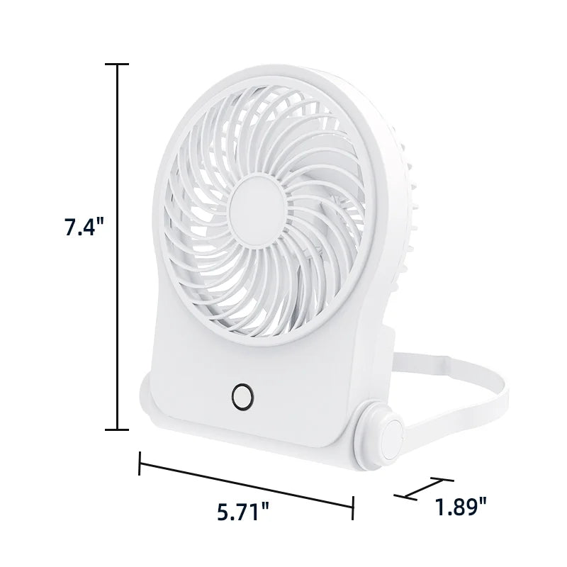 On-the-Go Folding Personal Fan for Stroller, Car Seat, Treadmill, Black
