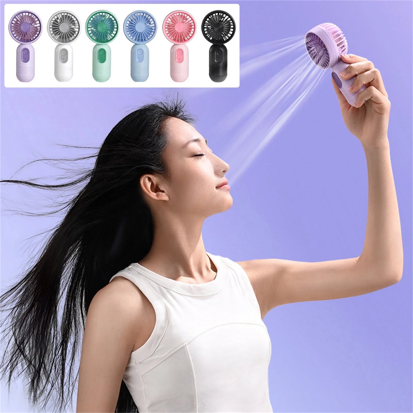 Handheld Mini Fan, USB Rechargeable Small Pocket Fan