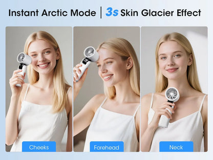 Handheld Fan with Ice Cooler and Flashlight, Chill to 60℉ In Seconds