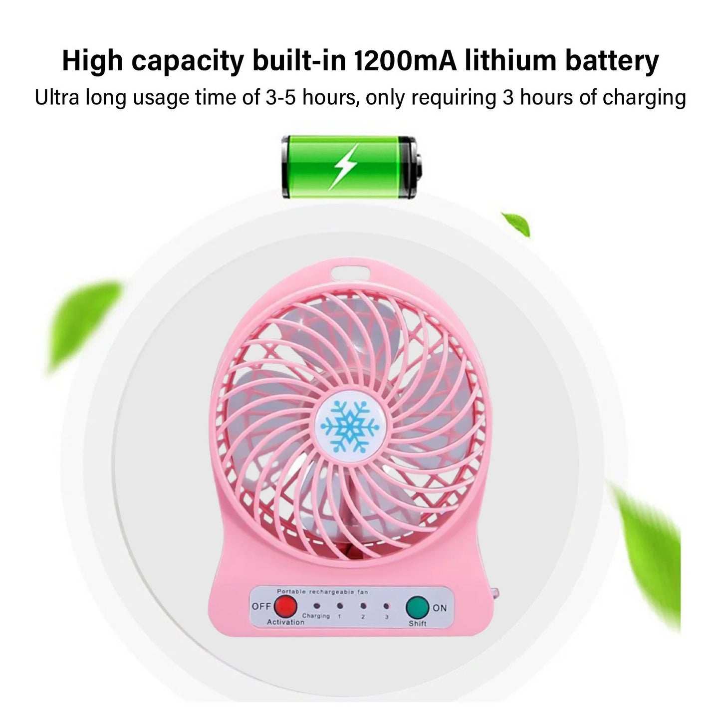 Mini Portable Water Misting Fan, 4 Speeds,Powerful Handheld Fan USB Rechargeable